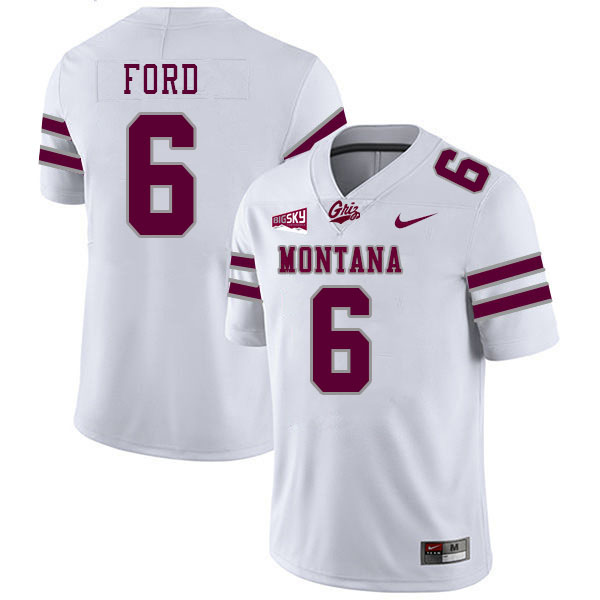 Montana Grizzlies #6 Prince Ford College Football Jerseys Stitched Sale-White